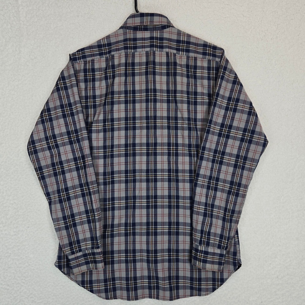 Vintage Pendleton Sir Pendleton Shirt Mens M Grey Blue Plaid Virgin Wool USA - Picture 6 of 11